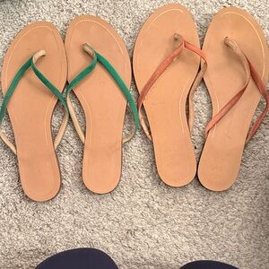 Banana Republic Women's Sandals - Green and Orange